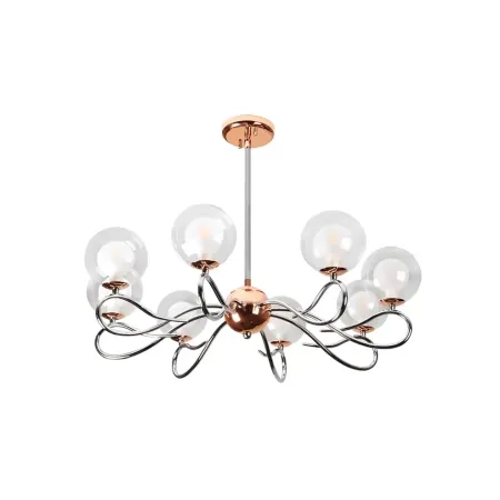 Philips Umbra Chandelier – Elegant Nest Glass Pendant in Chrome & Red Copper | Lightpoint.in