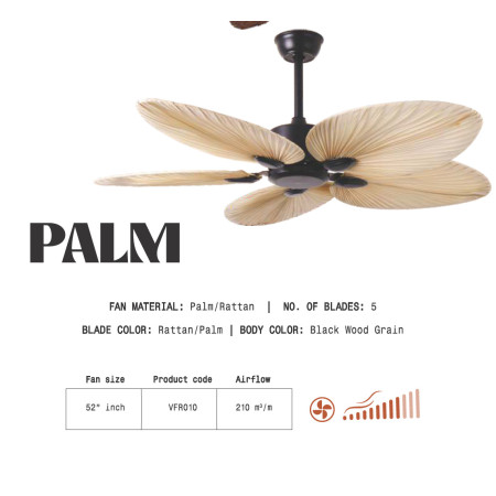 LEDLum Volaris Palm Ceiling Fan with Original Palm Leaves Blades LEDLum Volaris Palm Ceiling Fan with Original Palm Leaves Blades