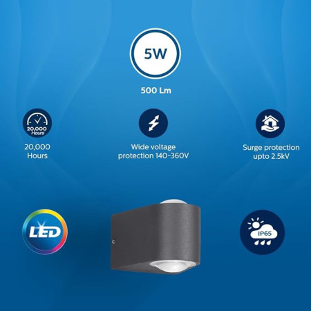 Philips 800042 Lucent Round IP65 Outdoor Wall Light